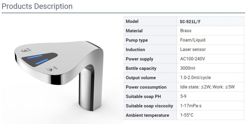APPLICATION 2 in 1 integrated sensor faucet hand sanitizer dispenser soap dispenser SMIL Clean (2)
