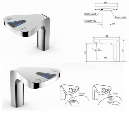 APPLICATION 2 in 1 integrated sensor faucet hand sanitizer dispenser soap dispenser SMIL Clean (6)