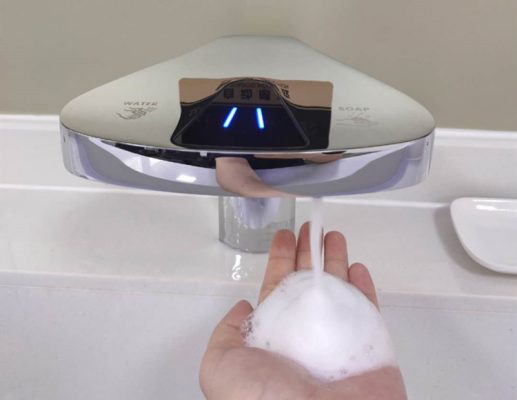 APPLICATION 2 in 1 integrated sensor faucet hand sanitizer dispenser soap dispenser SMIL Clean (7)