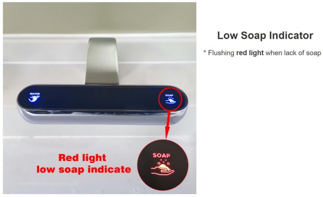 application-2 IN 1 Function Sensor Faucet Soap Dispenser-SMIL Clean SC-931 (1)