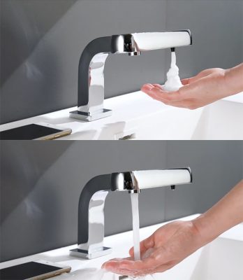 application-2 IN 1 Function Sensor Faucet Soap Dispenser-SMIL Clean SC-931 (3)