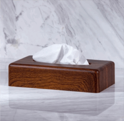 wooden color tissue box